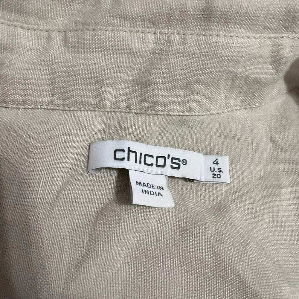 Chico's Linen Blend Blouse size 20 NWT - Picture 4 of 8